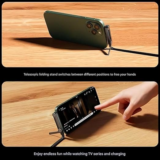 240W 2-in-1 C to C Charging Cable with Phone Stand 1.5m length - Image 4