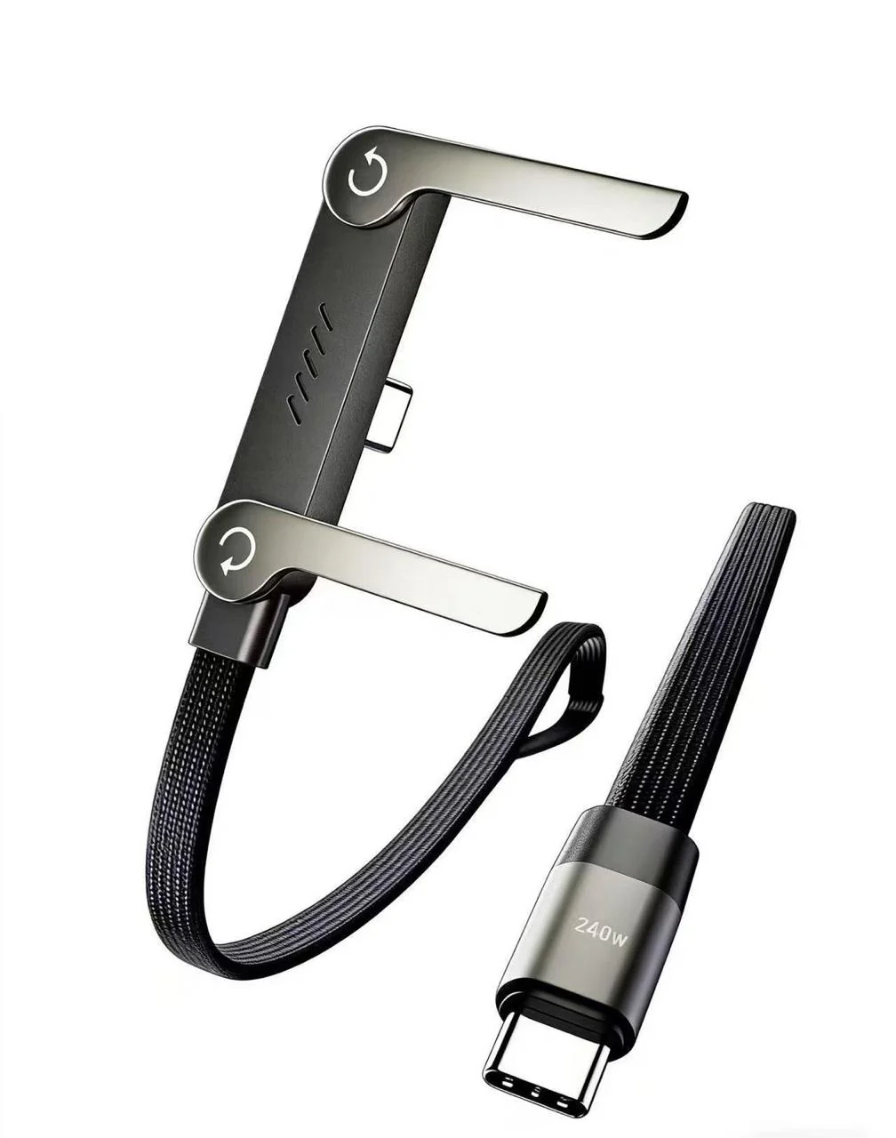 240W 2-in-1 C to C Charging Cable with Phone Stand 1.5m length - Image 6