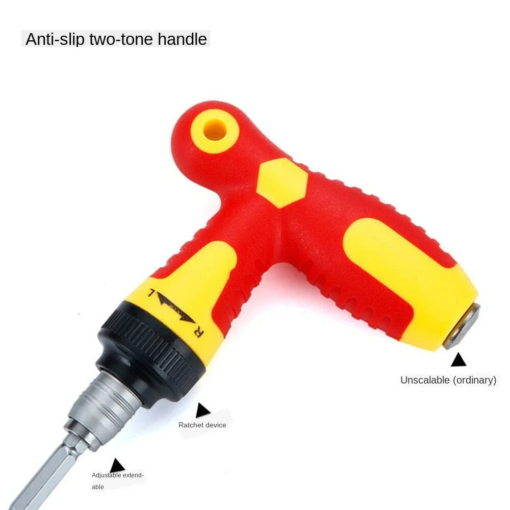 33 Pieces Ratchet Screwdriver Set with T Handle & Extension Rod - Image 7