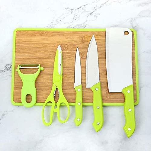 5-Piece Stainless Steel Kitchen Knife Set with Cutting Board - Image 4
