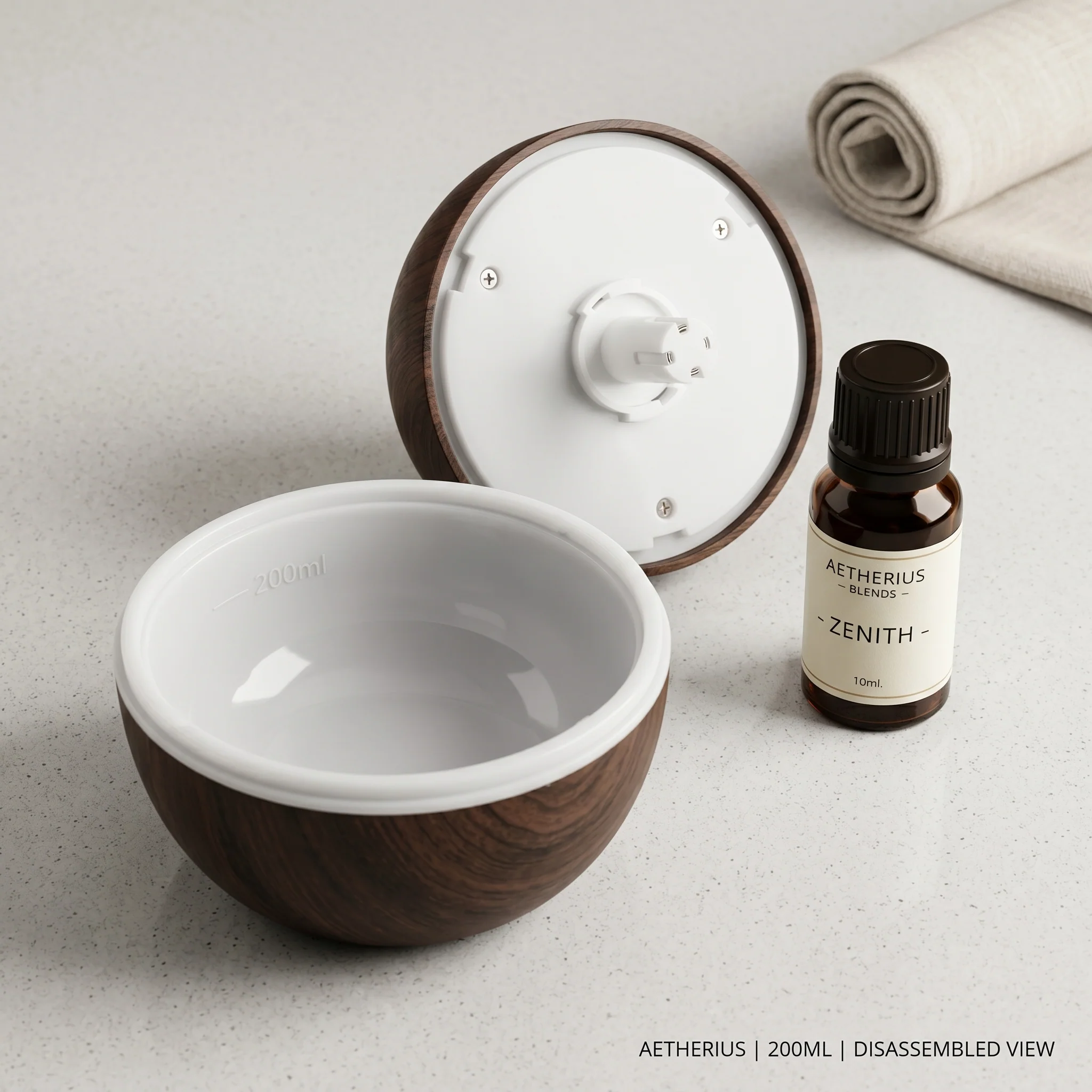 Aroma Humidifier 200ML – LED Color Changing Air Diffuser with Wood Grain Finish - Image 3