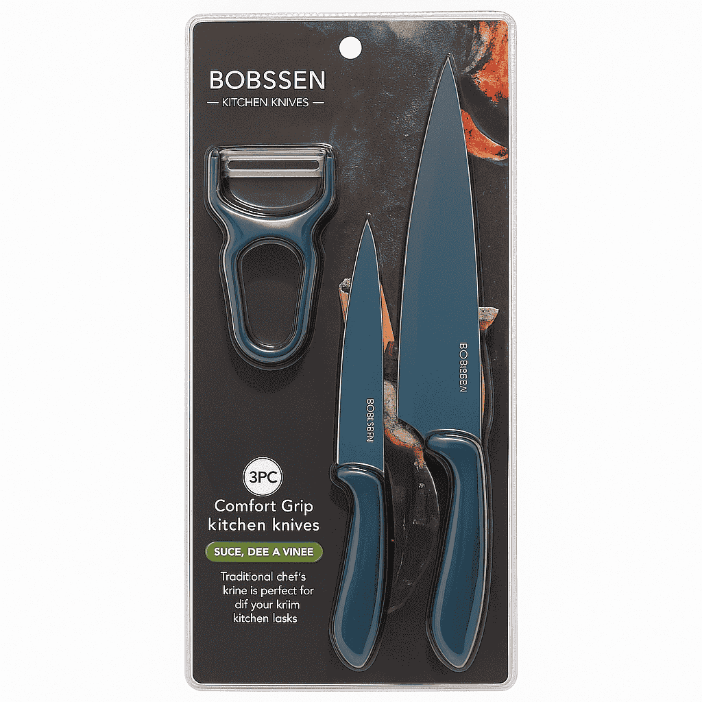 Bobssen 3 Piece Kitchen Knife Set - Best Comfort Grip Edition - Image 2