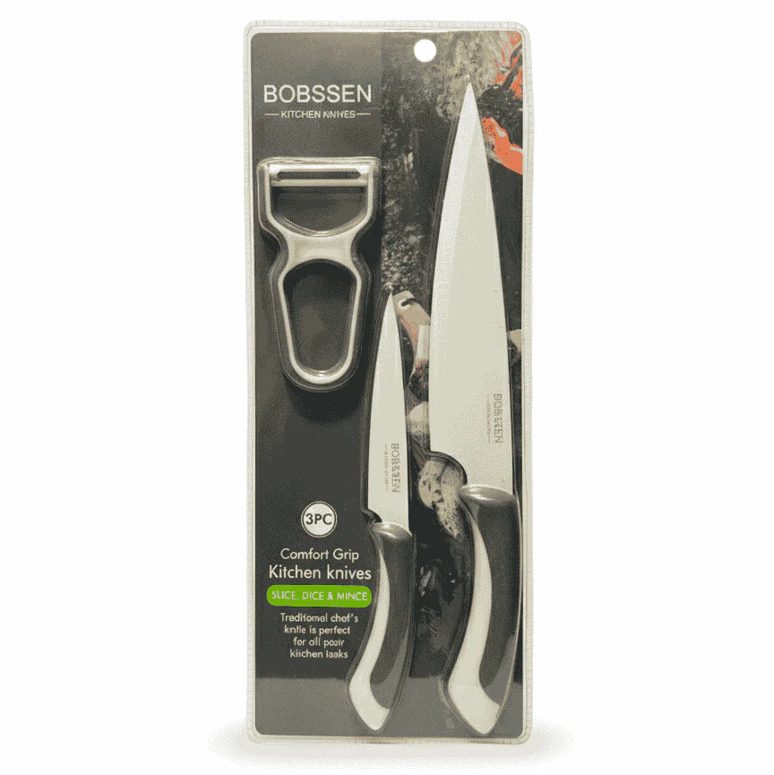 Bobssen 3 Piece Kitchen Knife Set - Best Comfort Grip Edition - Image 4
