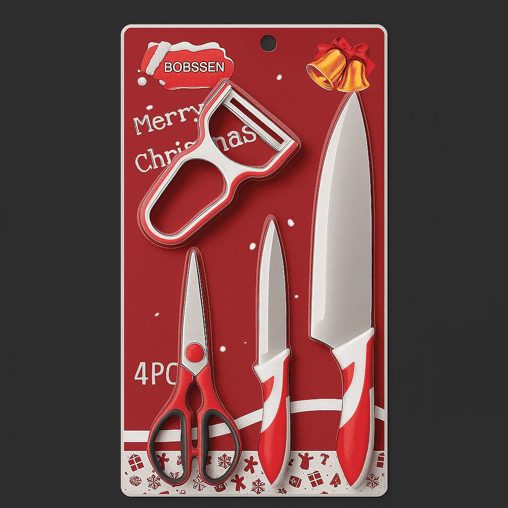 Bobssen 4 Pieces Kitchen Knife Set - Christmas Gift Edition - Image 2