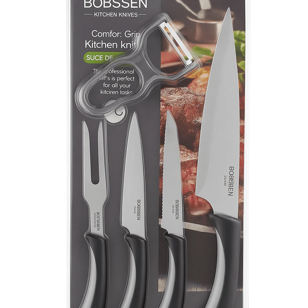 Bobssen 5 Piece Kitchen Knife Set - Best Comfort Grip Edition - Image 2