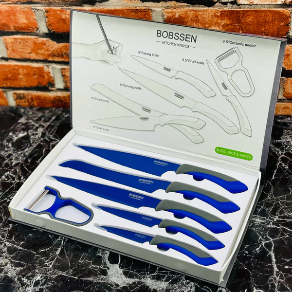 Bobssen 6pcs Kitchen Knife Set With Ceramic Peeler - Image 4