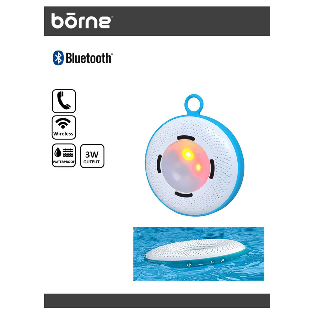 Borne Waterproof Floating Bluetooth Speaker with RGB Light - BTSPK45 -555 - Image 3