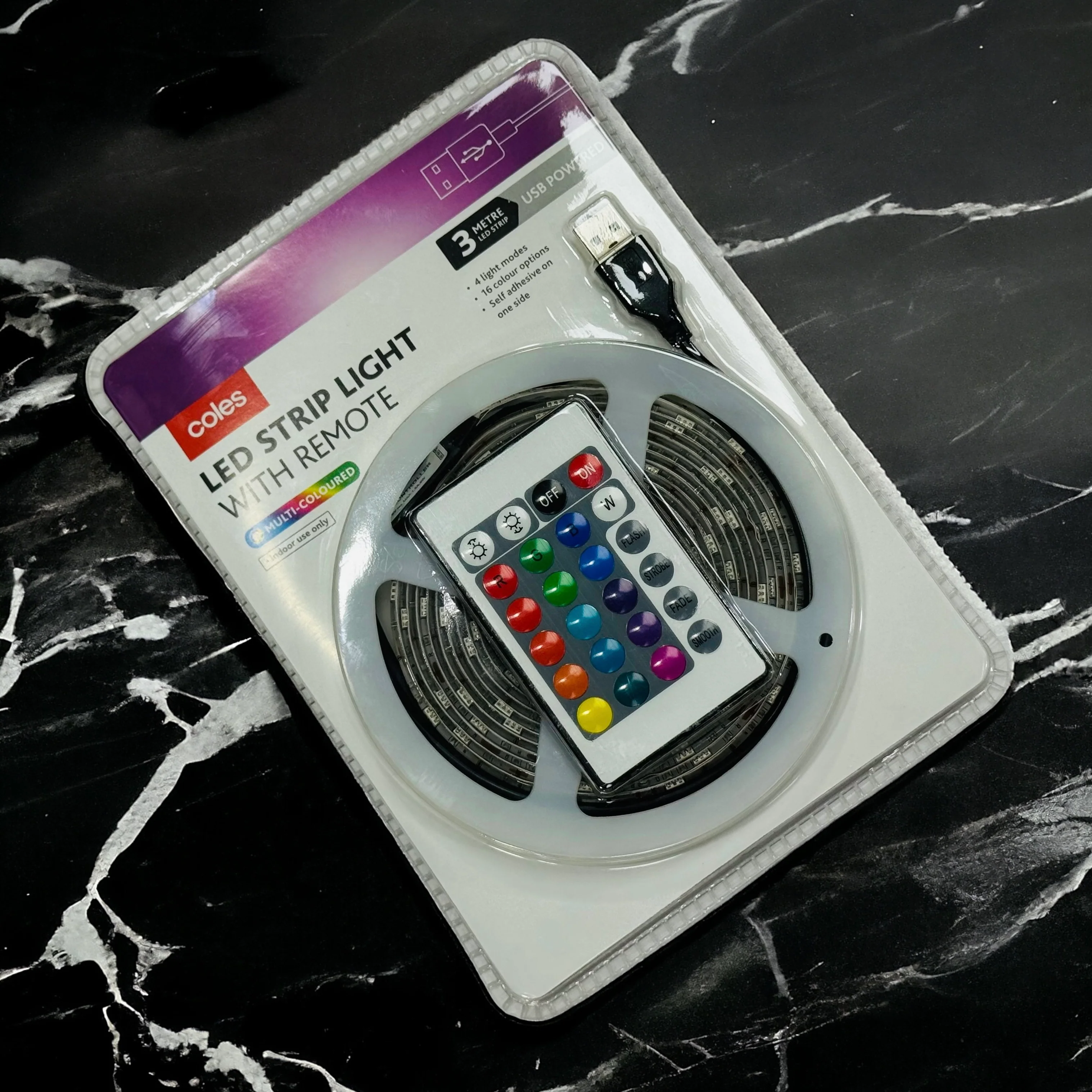 Coles Led Strip Light With Remote Multi Coloured (3 Meters) - Image 10
