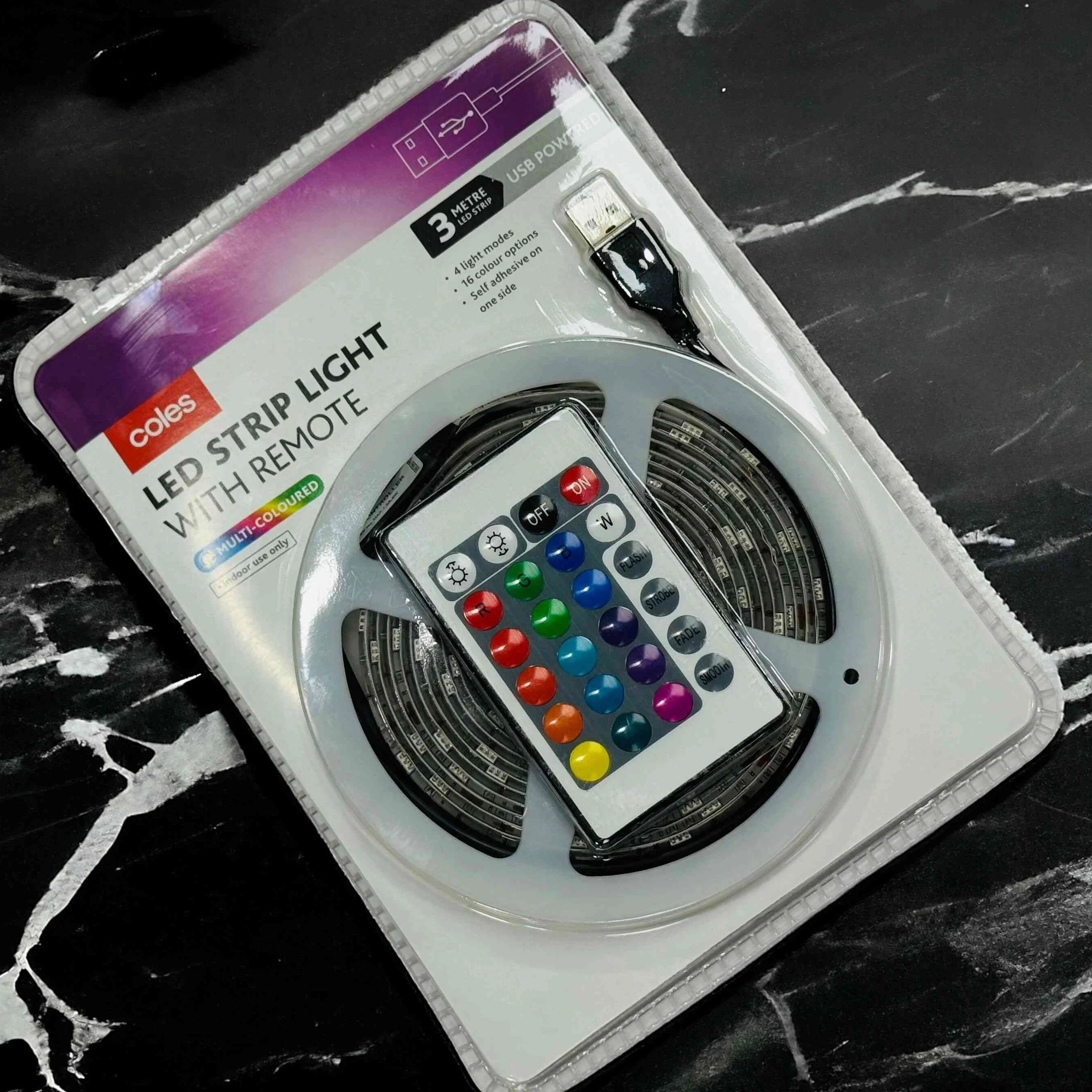 Coles Led Strip Light With Remote Multi Coloured (3 Meters) - Image 11