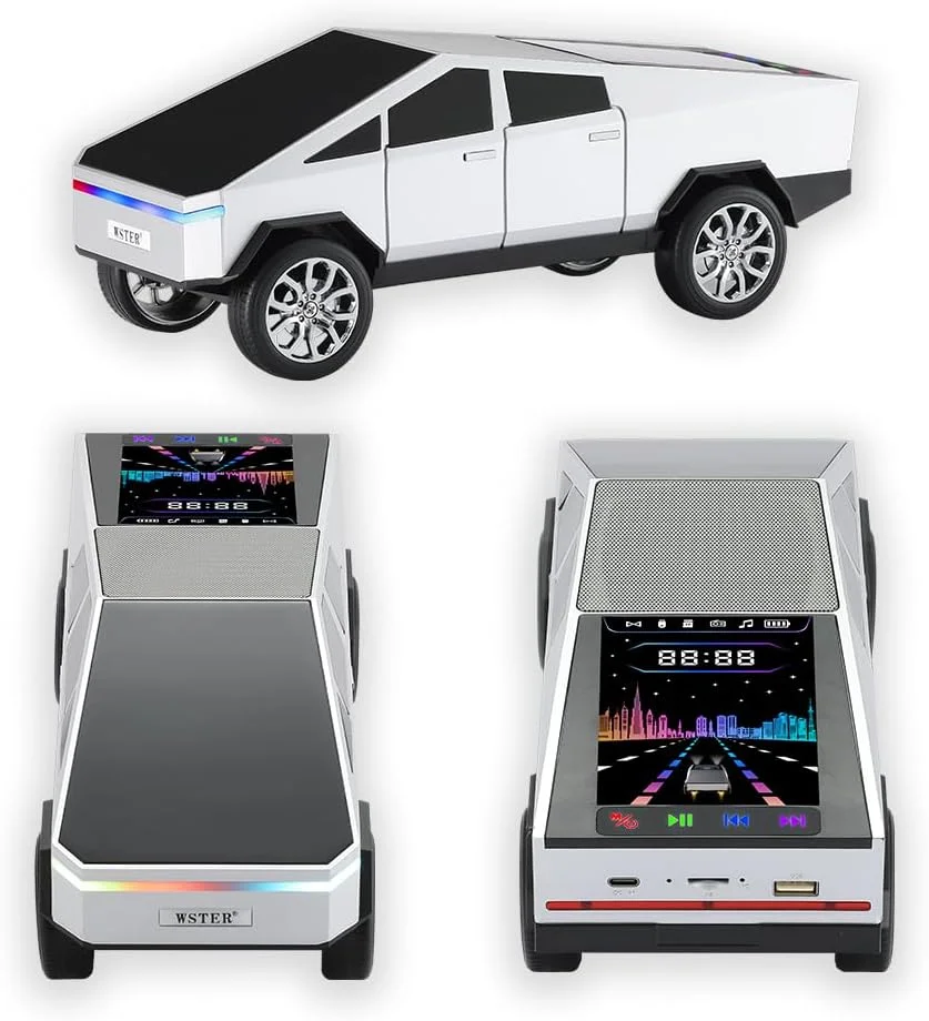 Cybertruck Car Shaped Wireless Bluetooth Speaker – Premium Portable Stereo Sound with LED Lights - Image 2
