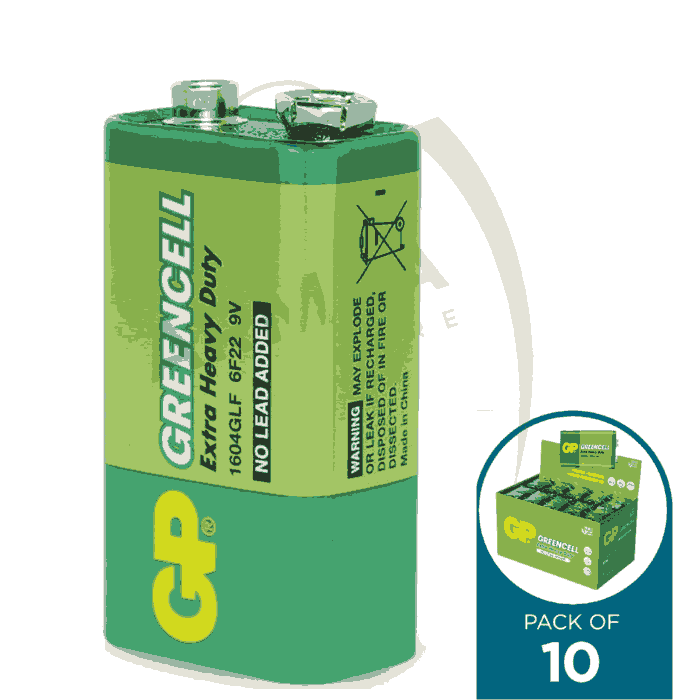 Green Cell 9 Volt Heavy Duty Battery - 10 Pcs Box | Zero Mercury Added | Long Life Power