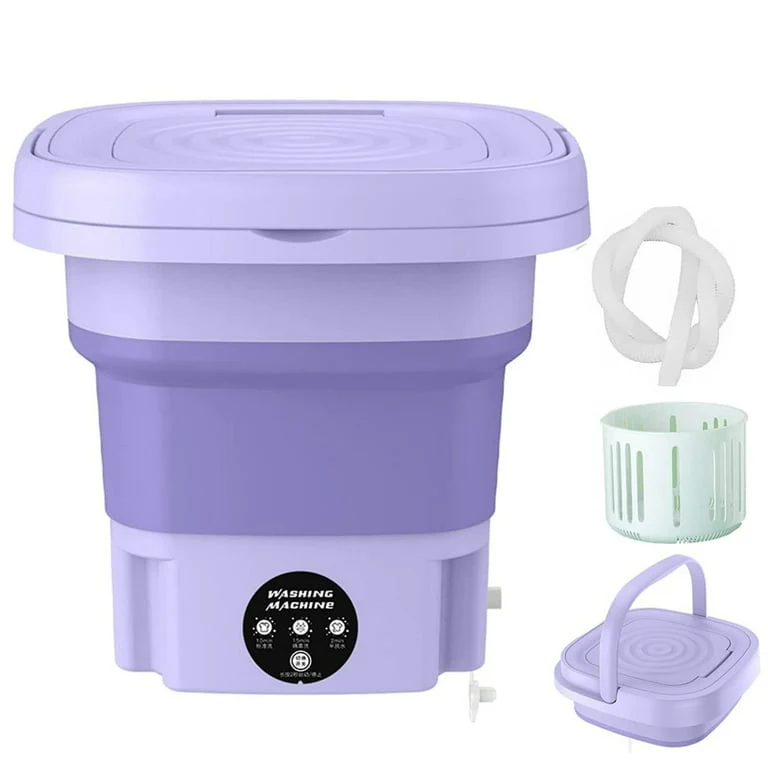 Folding Mini Portable Washing Machine 6.5L with Blue Light And Drain Basket - Image 5