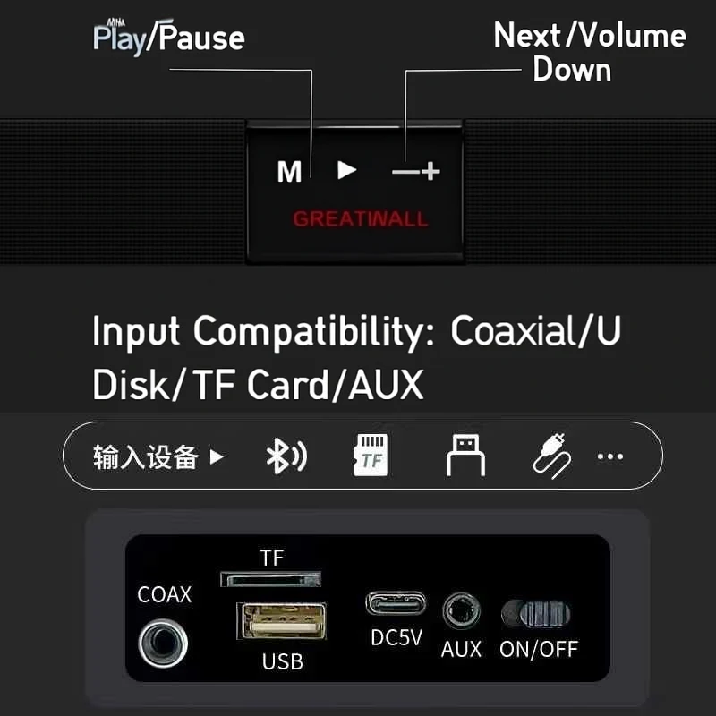 Great Wall Home TV Soundbar - Smart Bluetooth TV Speaker with Powerful Bass - Image 3