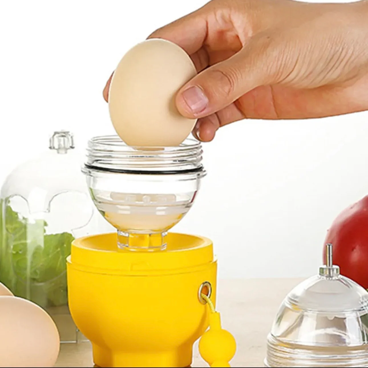 Hand Powered Egg Maker Inside Mixer Kitchen Cooking Gadget Portable Egg Cooker Tool Egg Scrambler Shaker - Image 5