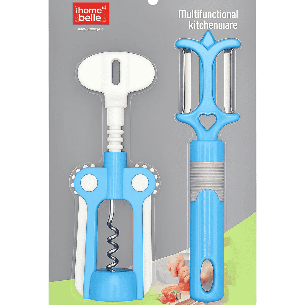 Home Belle 2-Piece Multi Purpose Kitchen Tools Set - Crockscrew & Peeler