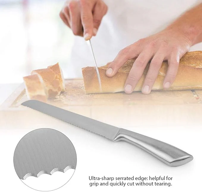 Home Belle 8 Inch Stainless Steel Bread Knife - Image 6