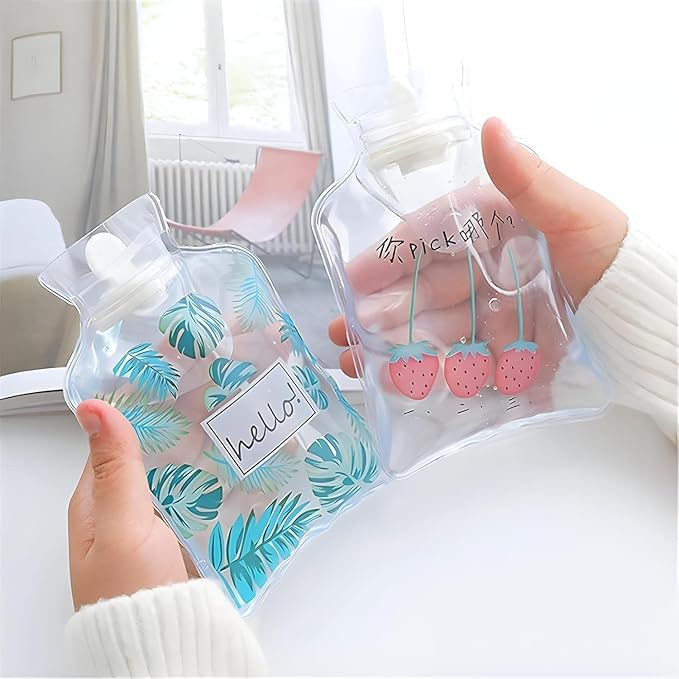 Stock Out Hot Water Bag Transparent| for period cramps | for Pain Relief Hot bag | Small Cute Mini Size Hot and Cold Winter Water Bag | Hand Warmer Hot Bag| Hot Bag for girl| 2 Pieces Set - Image 5