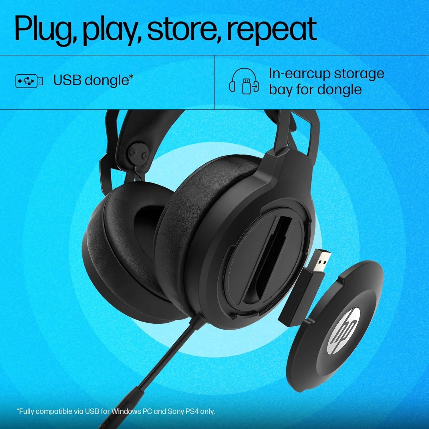HP X1000 Wireless USB Over Ear Gaming Headphones with 7.1 Surround Sound with Mic/ 50 mm Drivers (Form Expired) - Image 3