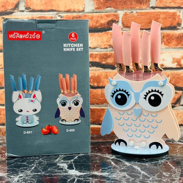 Huachuzu Kitchen Knife Set Wheat Stalk Six-piece Cartoon Knife - Image 3