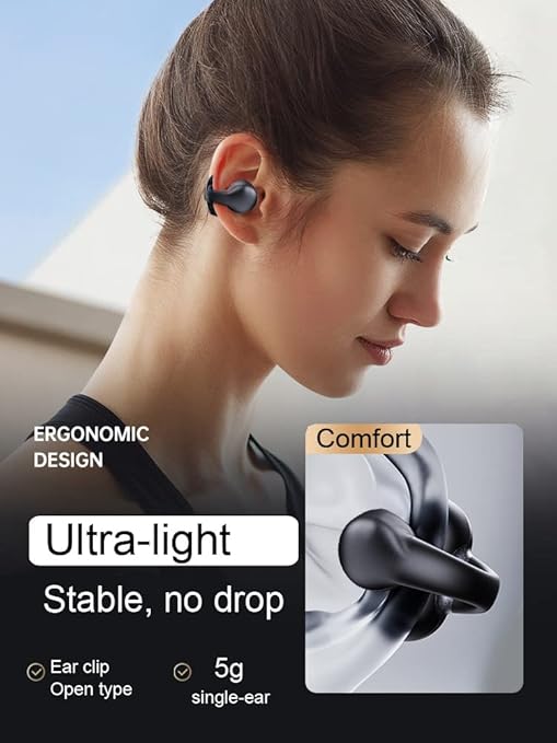 i113 Wireless Ear Clip Bone Conduction Headphones Fones - Bluetooth 5.3 Ear Clip On Ear Earring Sports Earphones Earbud Hooks - Image 4