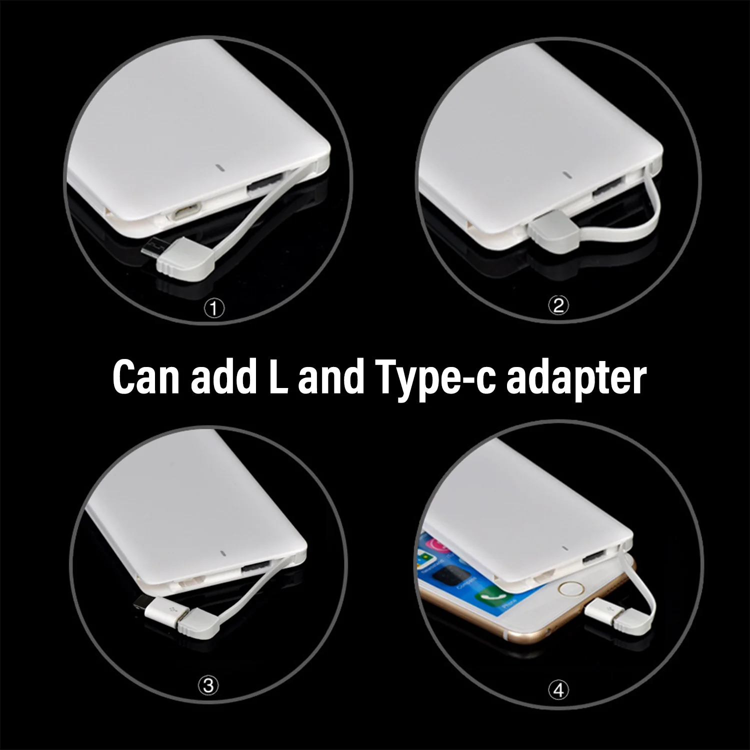 IHIT 4000mah Basic Power Bank With Built-in Cables - Ultra-slim & Credit Card-sized Power Bank - Image 4