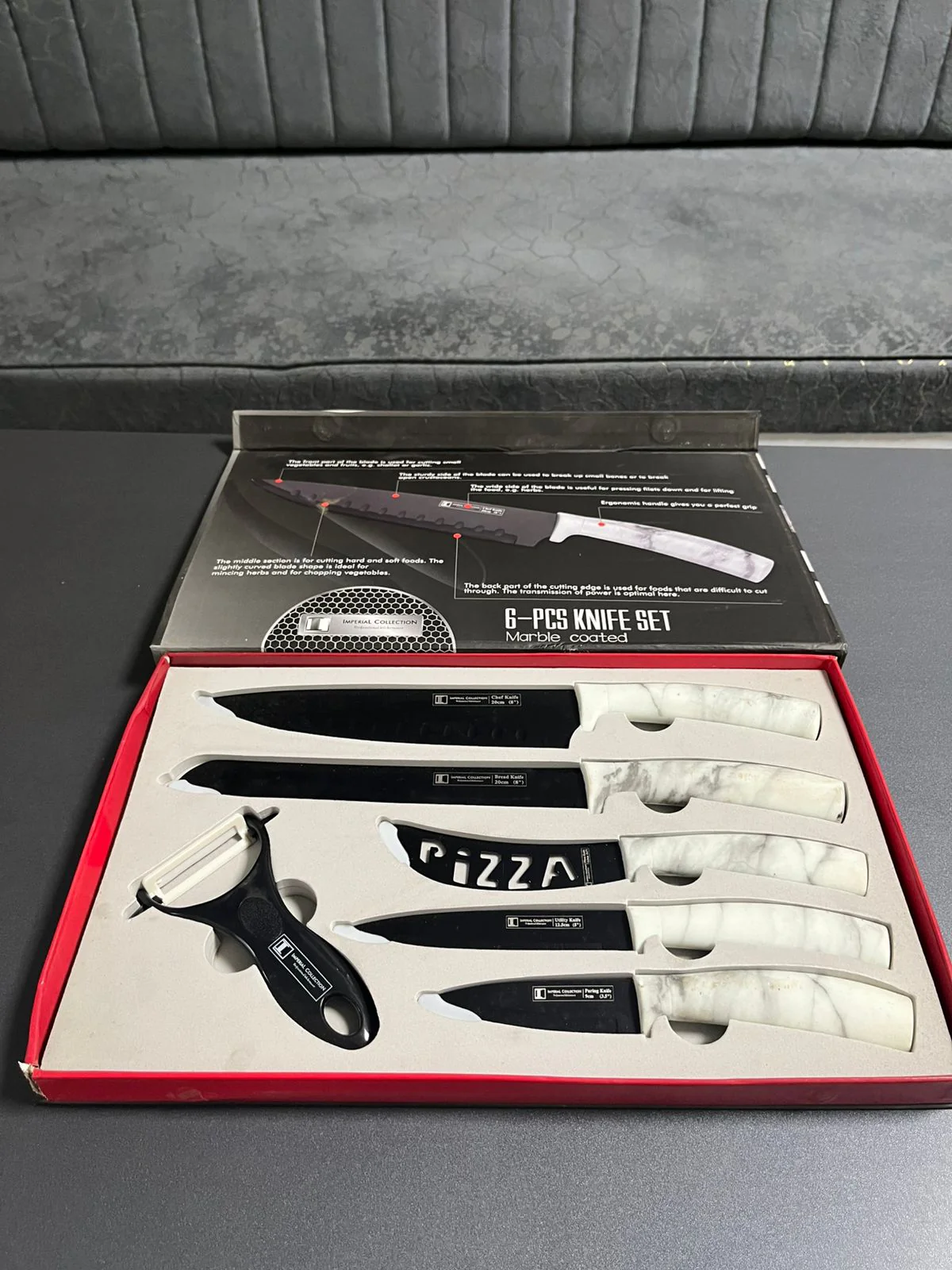 Imperial Collection 6-Pcs Marble Coated Knife Set (IM-SHN5-STN)