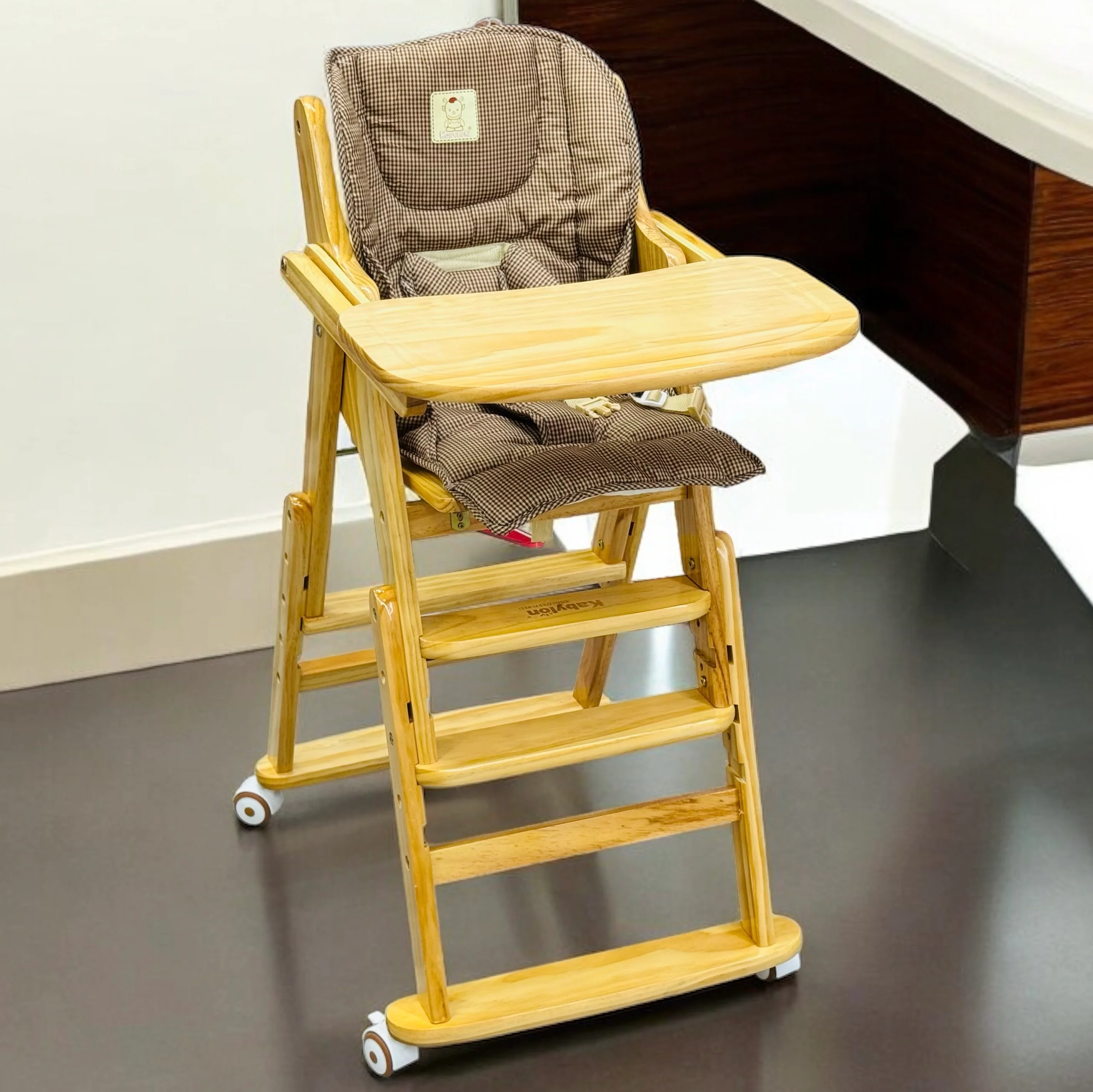 Imported Baby Wooden Cot and Exquisite Imported Baby Wooden Chair Pair Set - Image 4
