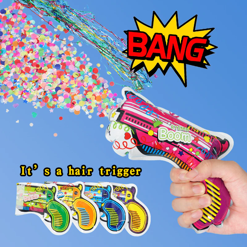 Inflatable Fireworks Pistol Confetti Boom - Birthday Party Cheer Props (5 Pcs) - Image 3
