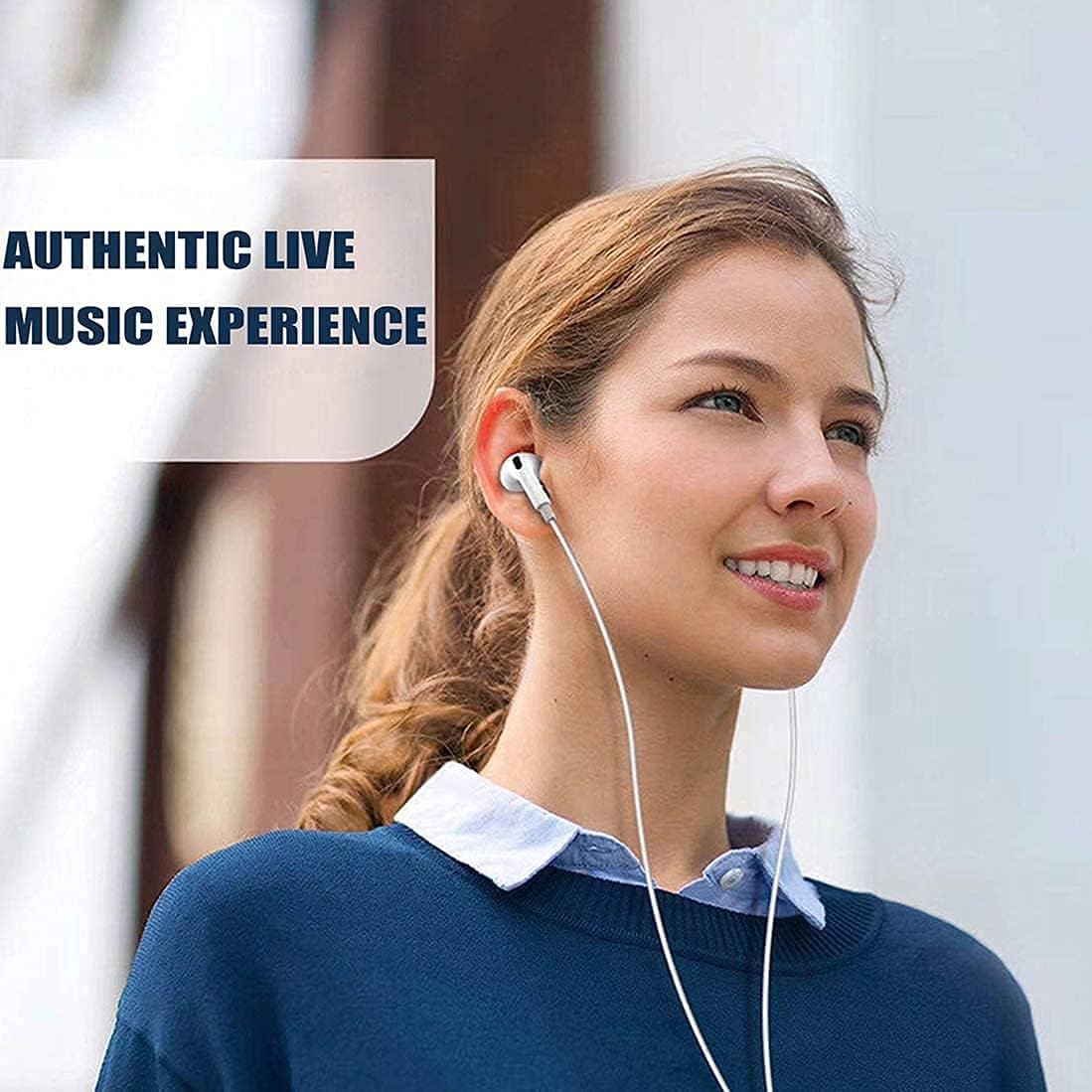 iPhone Bluetooth Handsfree with Lightening Connector (Built-in Microphone & Volume Control) in-Ear Stereo Headphones - Image 4