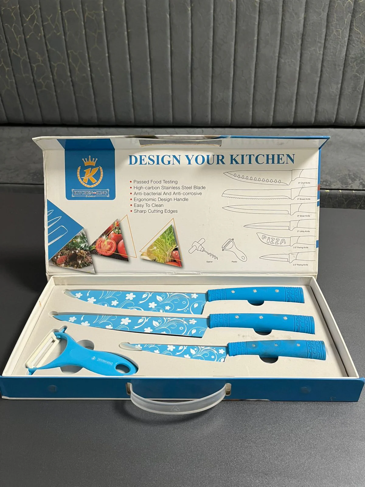 Kitchen King 4-Piece Kitchen Knife Set (Blue) - Image 2