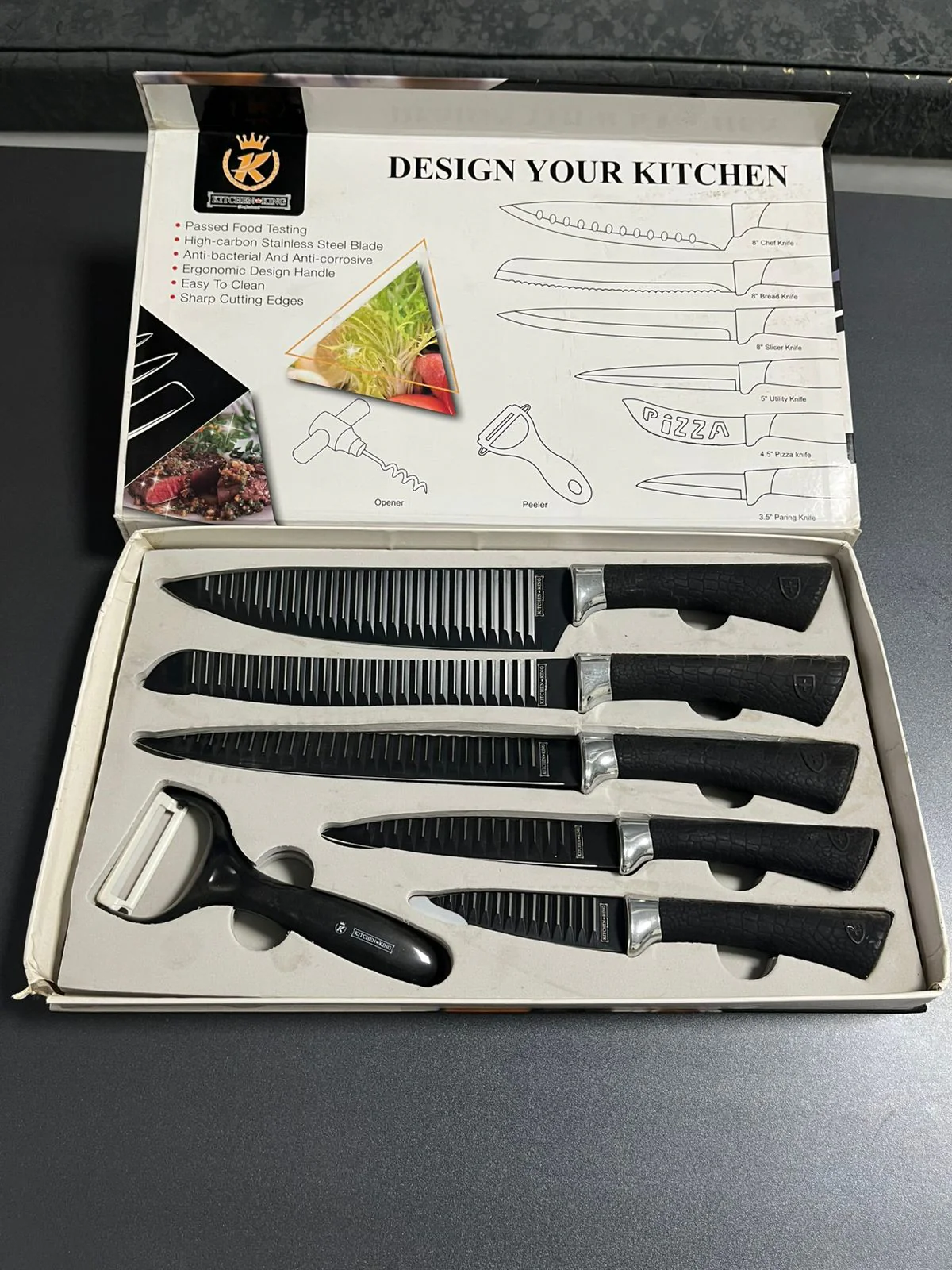 Kitchen King 6-Piece Kitchen Knife Set - KK19-5LN - Image 2