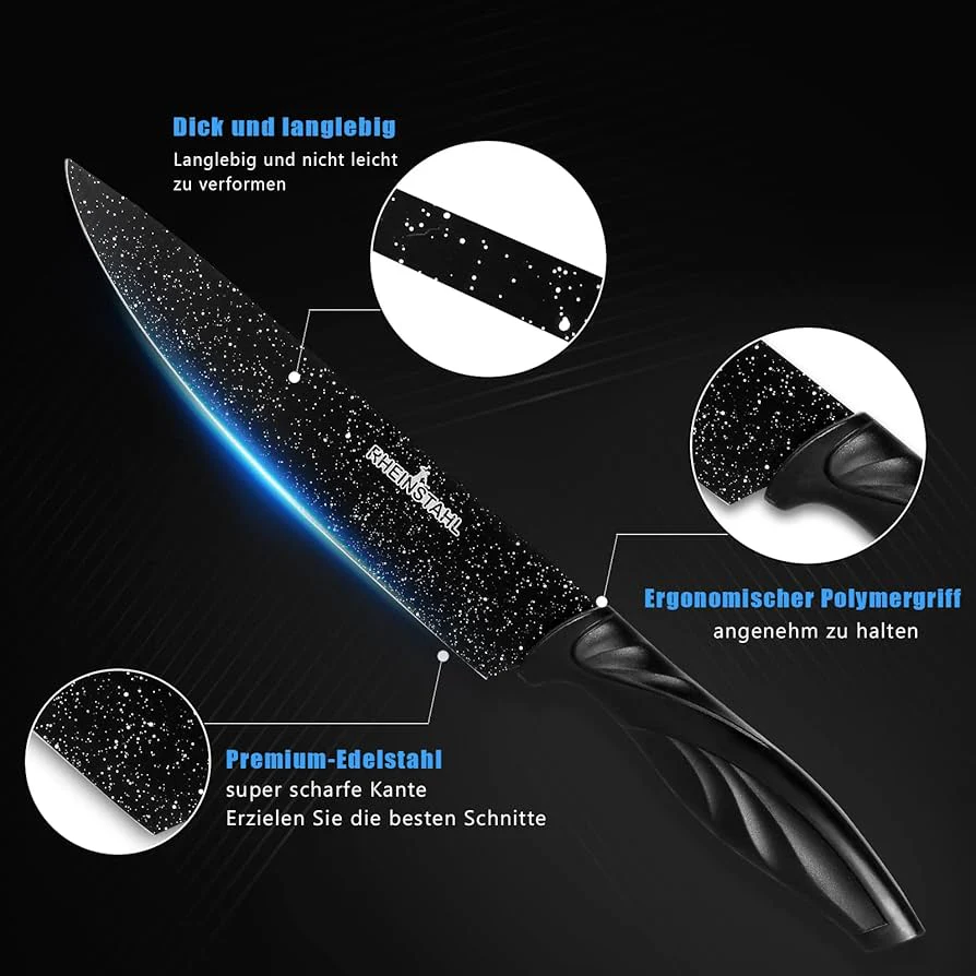 Knife Set 6-Piece Stainless Steel Kitchen Knife Set with 10pcs Car Gift - Image 5