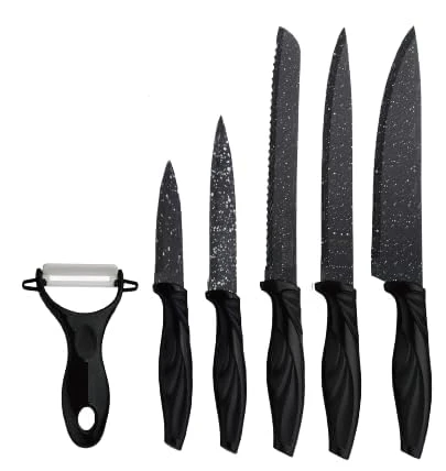 Knife Set 6-Piece Stainless Steel Kitchen Knife Set, Professional Knife Set Including Peeler - Image 3