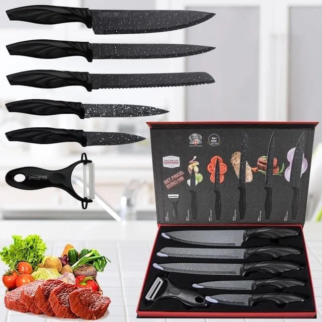 Knife Set 6-Piece Stainless Steel Kitchen Knife Set, Professional Knife Set Including Peeler - Image 4