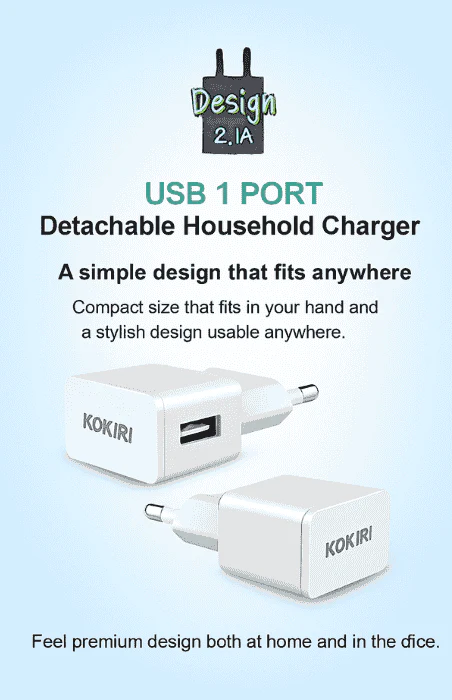 KOKIRI Mobile Adapter 2.1 A - Fast USB Charger (Single Port) - Image 4