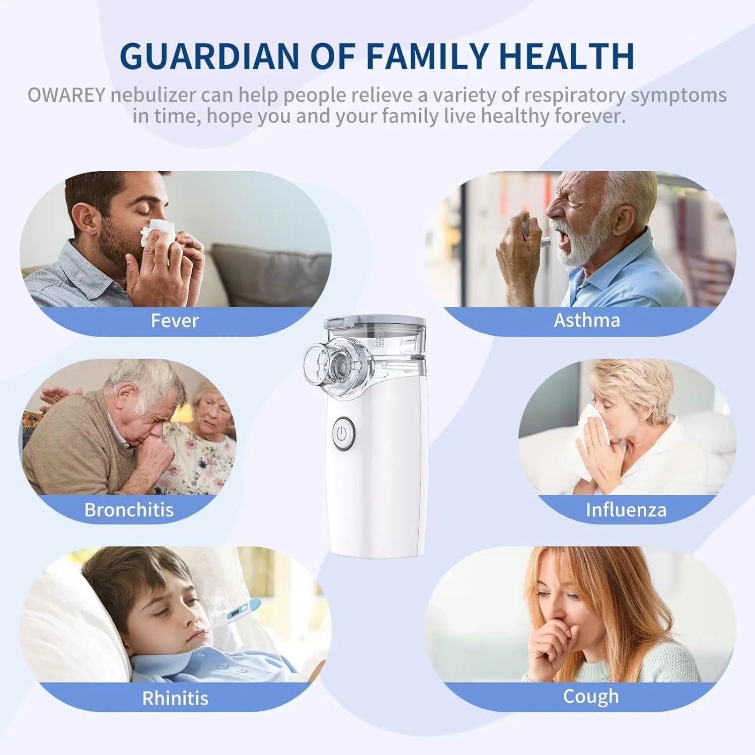 Mesh Nebulizer Machine JSL-W302 with Masks & Mini Inhaler for Kids & Adults - Image 10