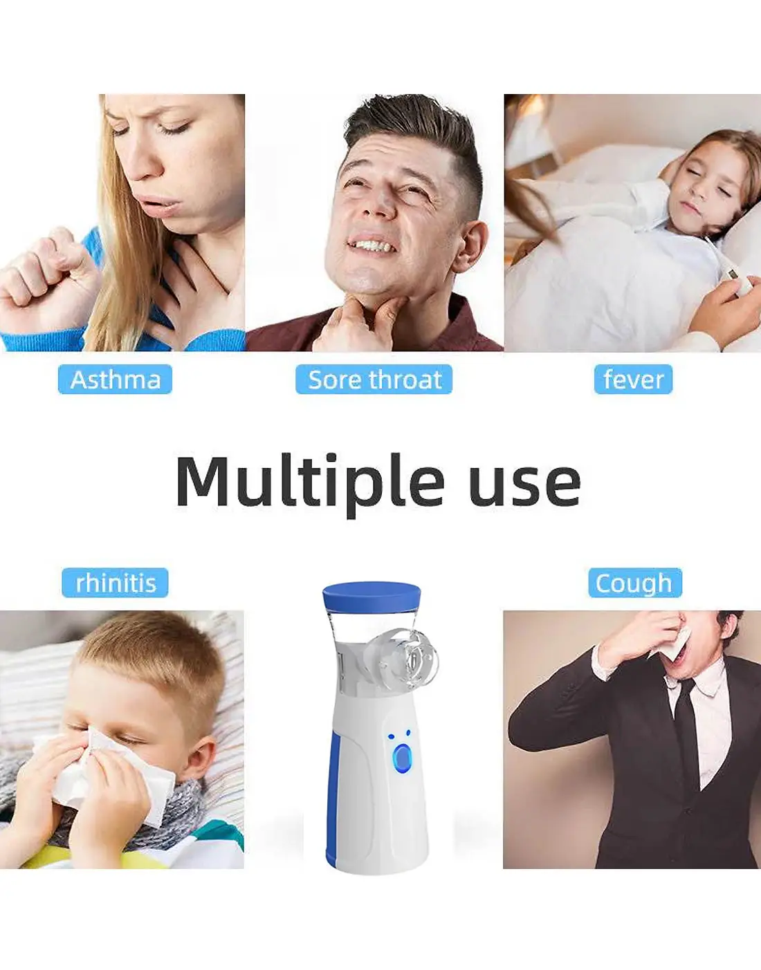 Mesh Nebulizer Machine JSL-W302 with Masks & Mini Inhaler for Kids & Adults - Image 5
