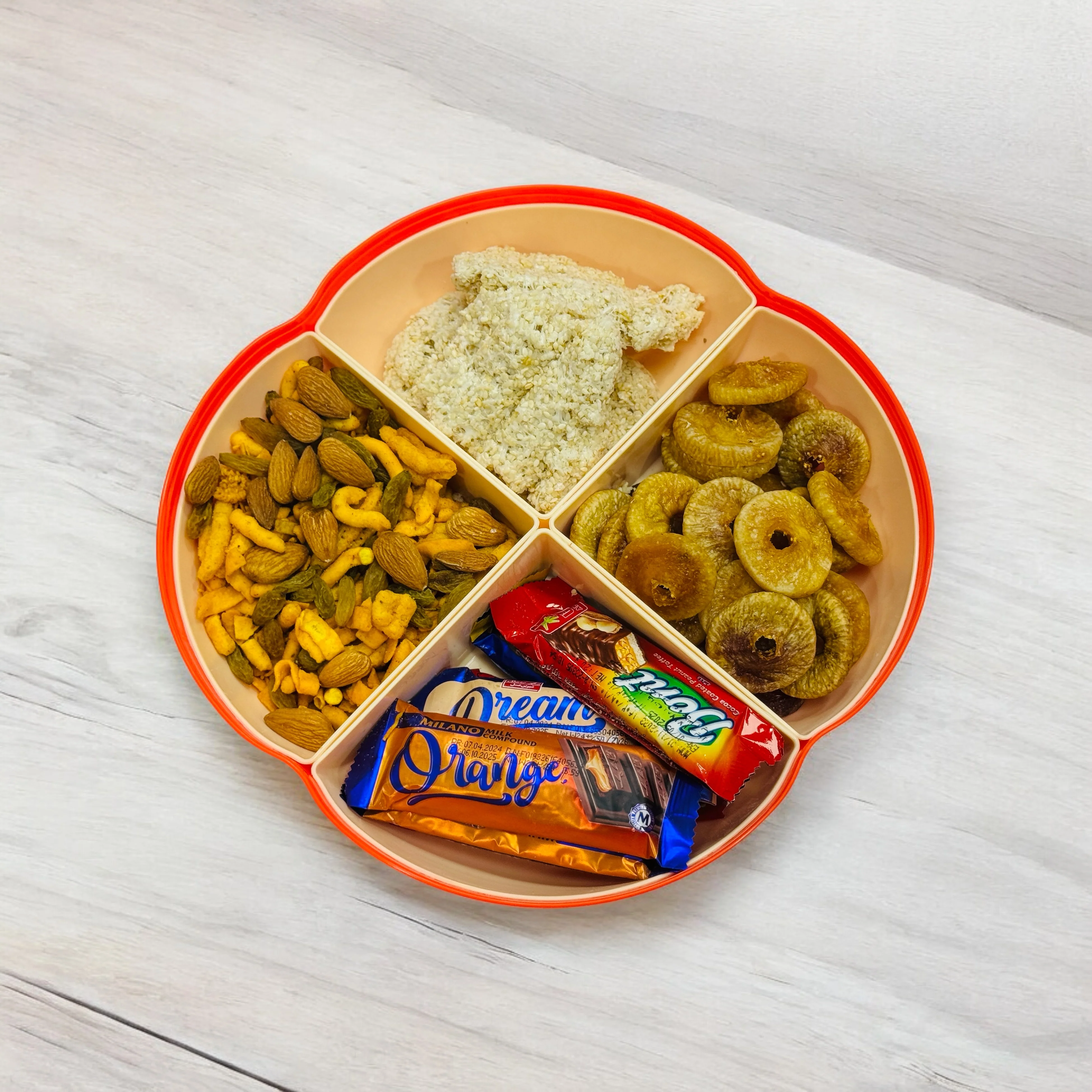 Multifunctional Dried Fruit Plate Serving Tray Food Storage Box Nuts Plate Platter - Image 11