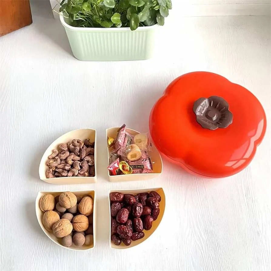 Multifunctional Dried Fruit Plate Serving Tray Food Storage Box Nuts Plate Platter - Image 2