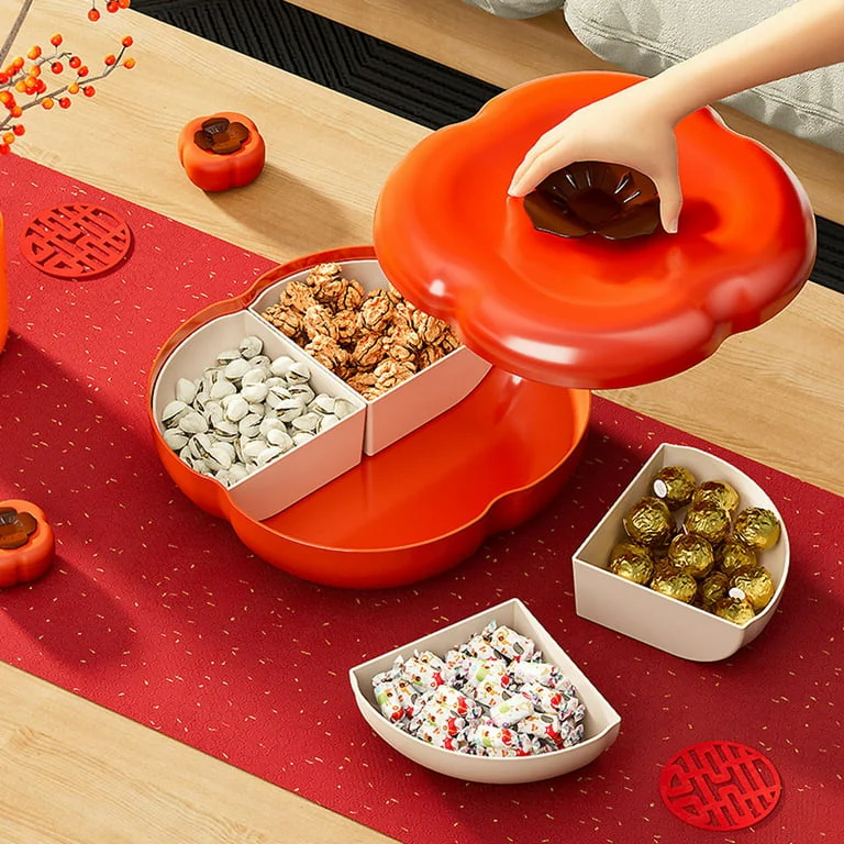 Multifunctional Dried Fruit Plate Serving Tray Food Storage Box Nuts Plate Platter - Image 5
