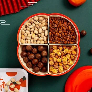 Multifunctional Dried Fruit Plate Serving Tray Food Storage Box Nuts Plate Platter - Image 8