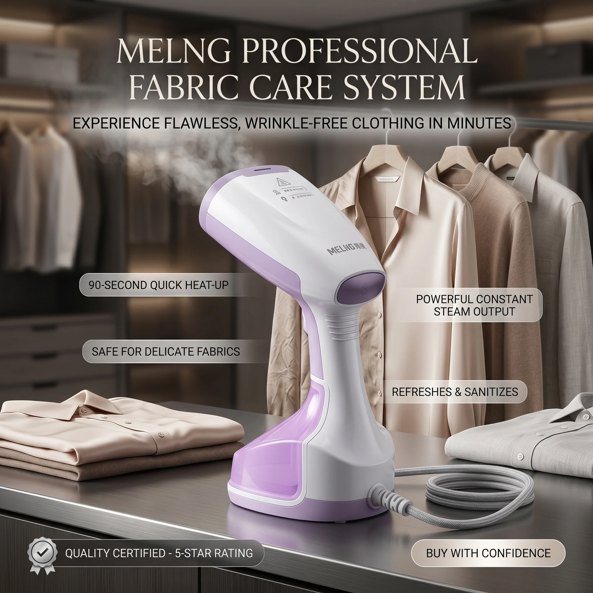 New Amazing Clothes Steamer | Handheld Garment Steamer - Image 3
