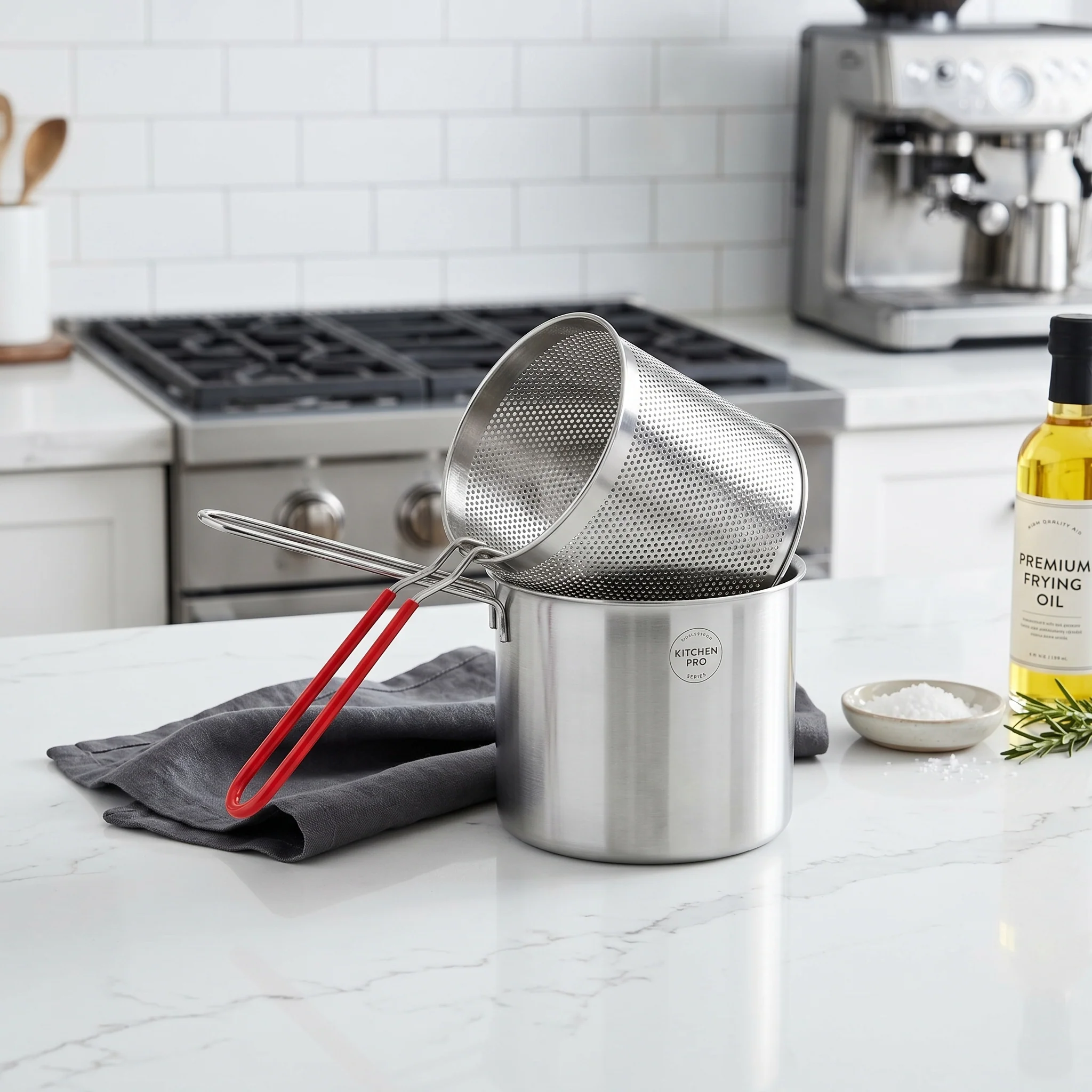 Premium Stainless Steel Deep Fryer Pot with Removable Basket - Image 2