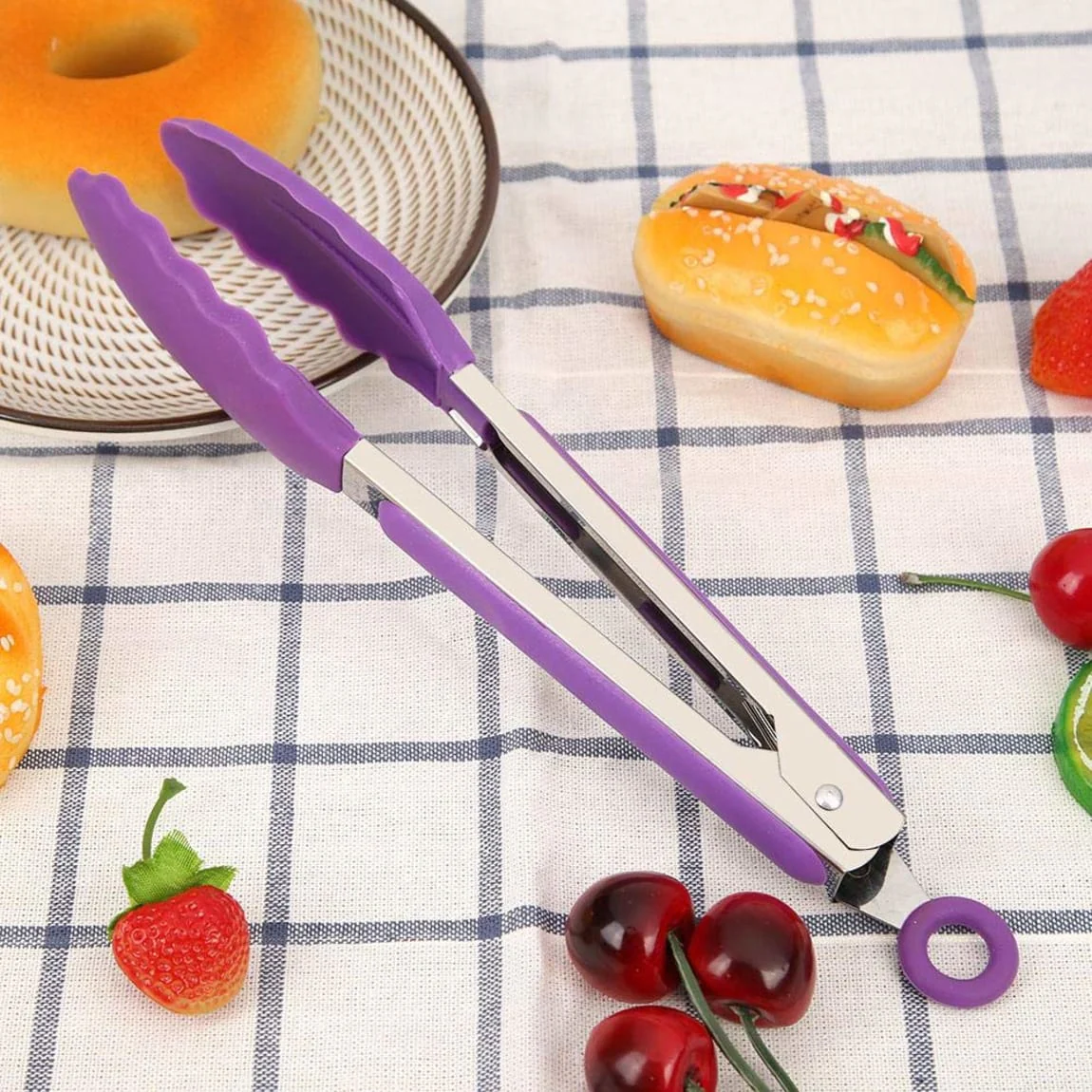 Silicone Food & Kitchen Tongs - 3 Pieces Set - Image 4